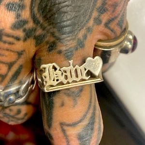 Sterling Silver Babe Ring with a Heart Accent